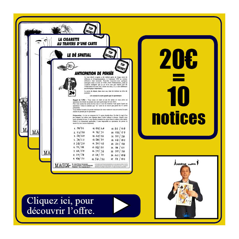 10 notices Arsen Lupin 20 euros
